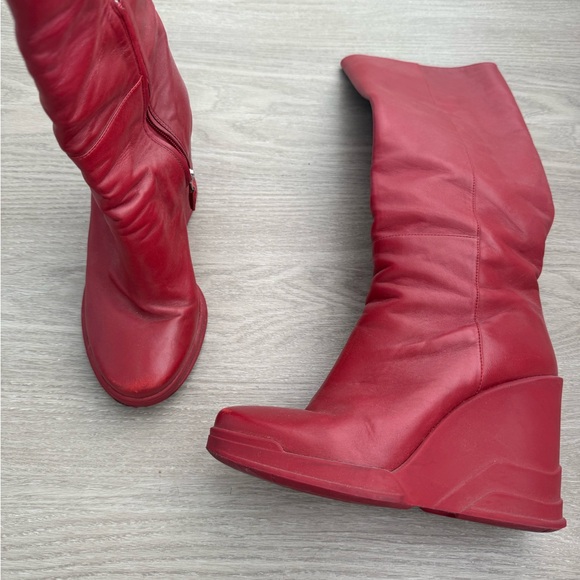 Rare vintage prada FW 2014 Red wedge Boots - Picture 2 of 7